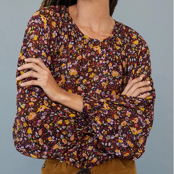 NWOT Anthropologie Pauline Balloon-Sleeved Blouse XL - Picture 1 of 7